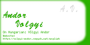 andor volgyi business card