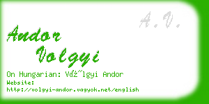 andor volgyi business card